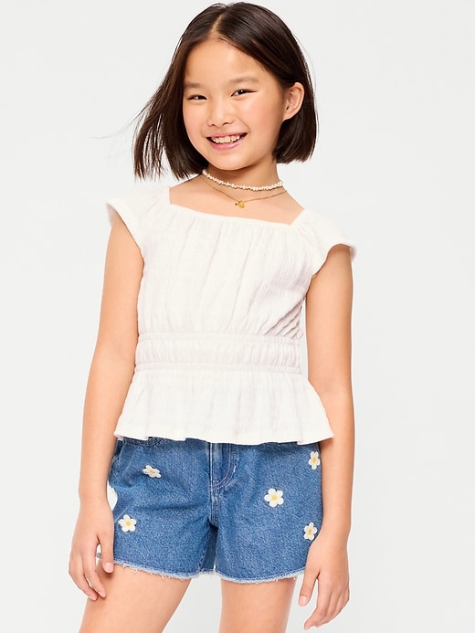 Image number 1 showing, Ruffled Smocked Top for Girls
