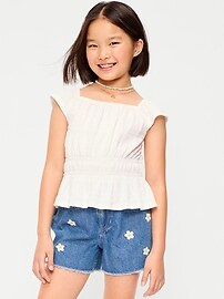 Image number 1 showing, Ruffled Smocked Top for Girls