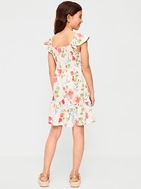 Image number 2 showing, Printed Smocked Fit and Flare Dress for Girls