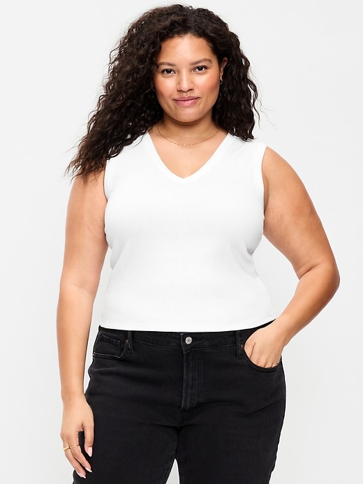 Image number 7 showing, Snug Crop V-Neck Tank Top