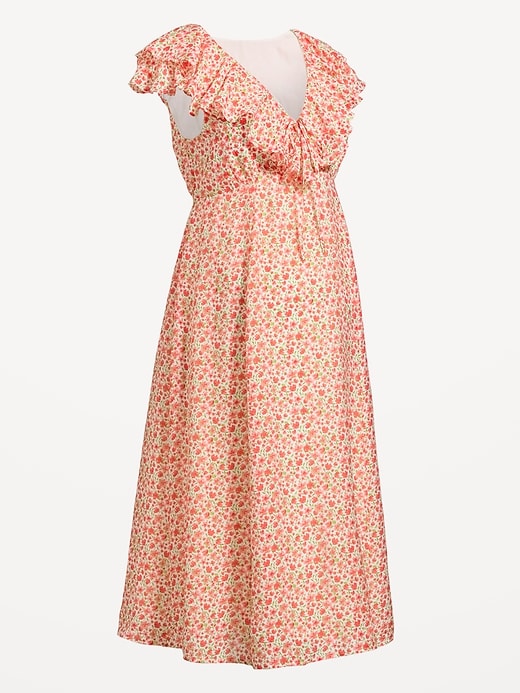 Image number 1 showing, Maternity Ruffle-Sleeve Midi Dress