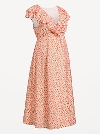 Image number 2 showing, Maternity Ruffle-Sleeve Midi Dress