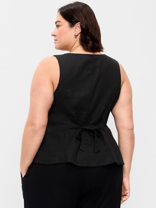 Image number 8 showing, Button-Down Linen Blend Top