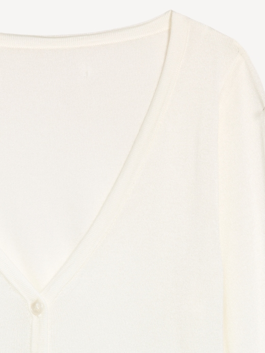 Image number 3 showing, Long-Sleeve Cropped V-Neck Cardigan