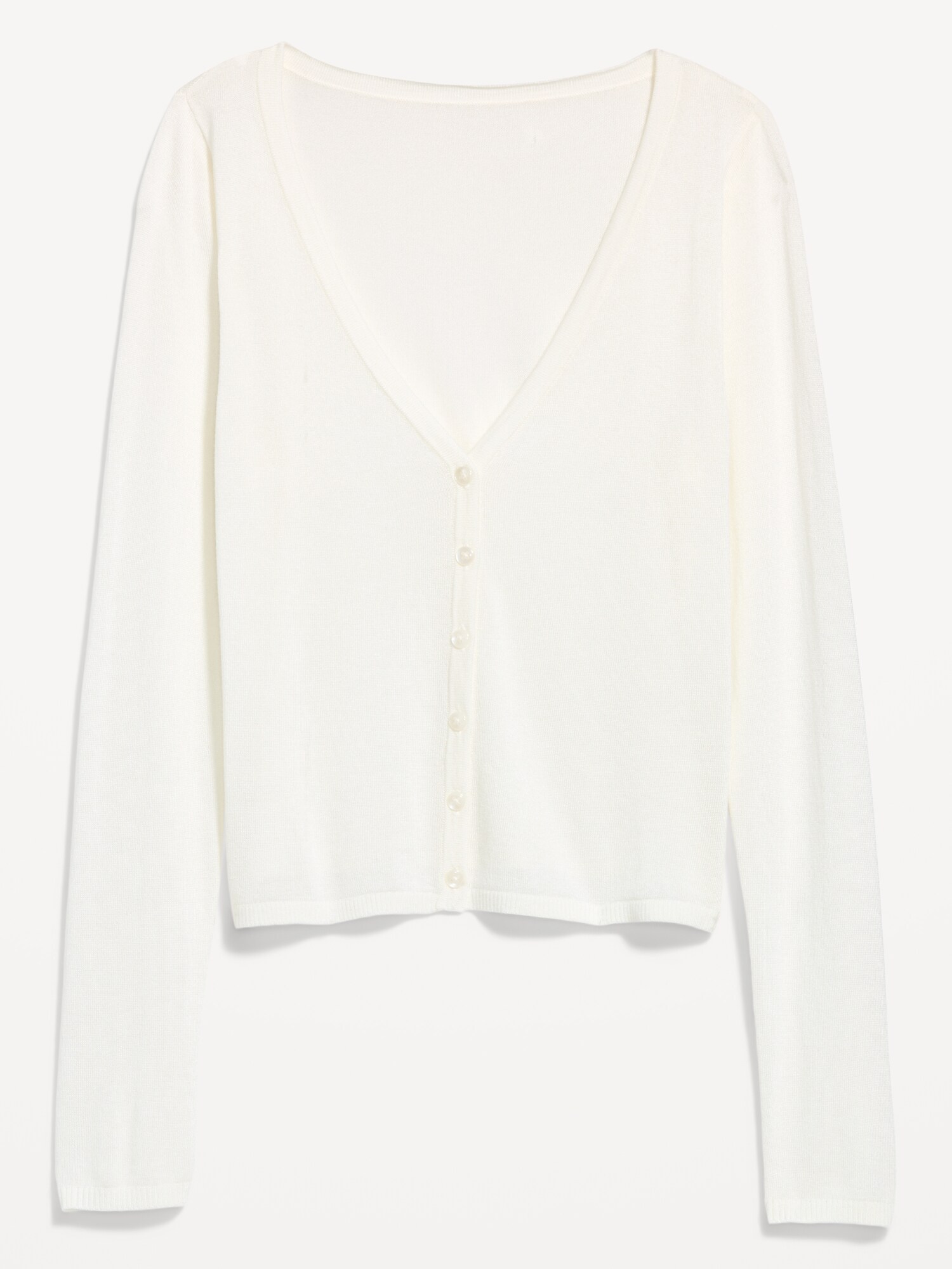 Женский кардиган Old Navy Merino Wool-Blend Sheer Cropped V-Neck, цвет: Белый — фото 4