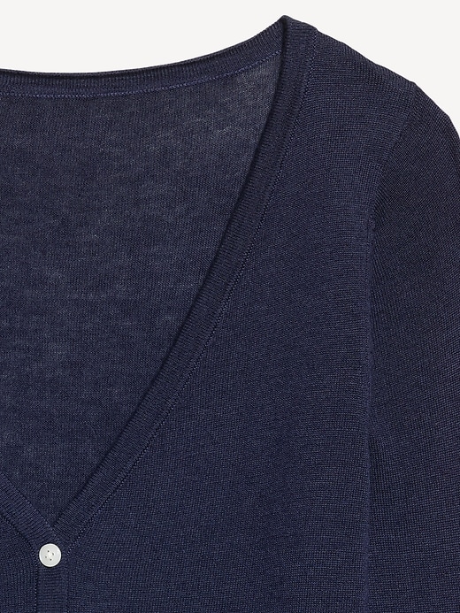 Image number 5 showing, Long-Sleeve Cropped V-Neck Cardigan
