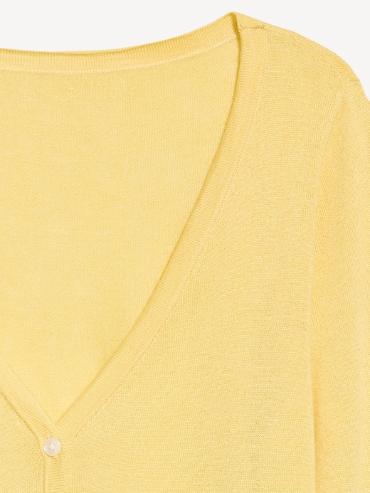 Image number 5 showing, Long-Sleeve Cropped V-Neck Cardigan
