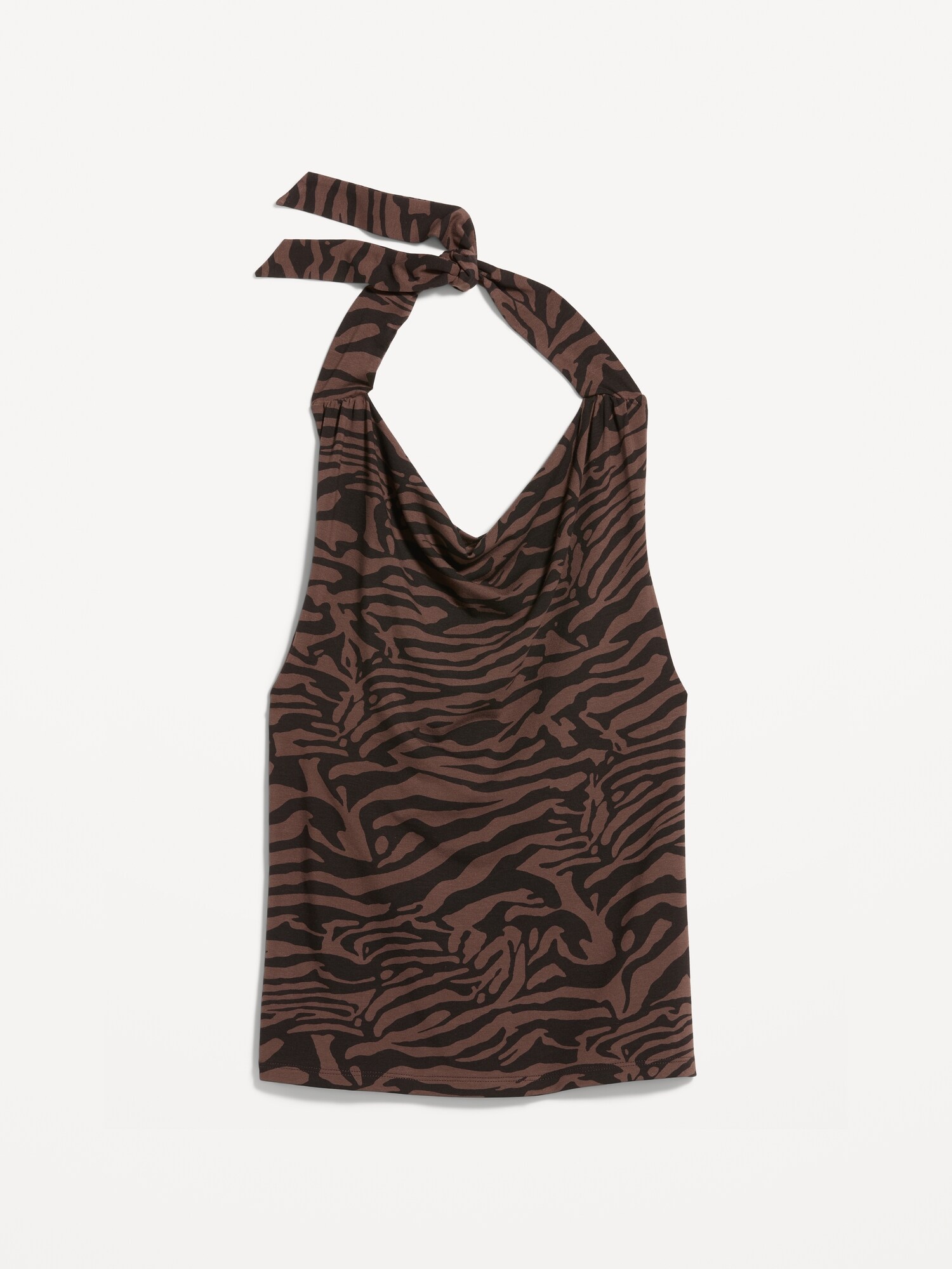 Женский топ Old Navy Cowl-Neck Halter Top, цвет: Чёрный зебра — фото 5