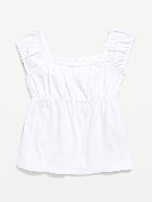 Image number 1 showing, Printed Short-Sleeve Scallop-Trim Top for Girls