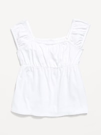 Image number 1 showing, Printed Short-Sleeve Scallop-Trim Top for Girls