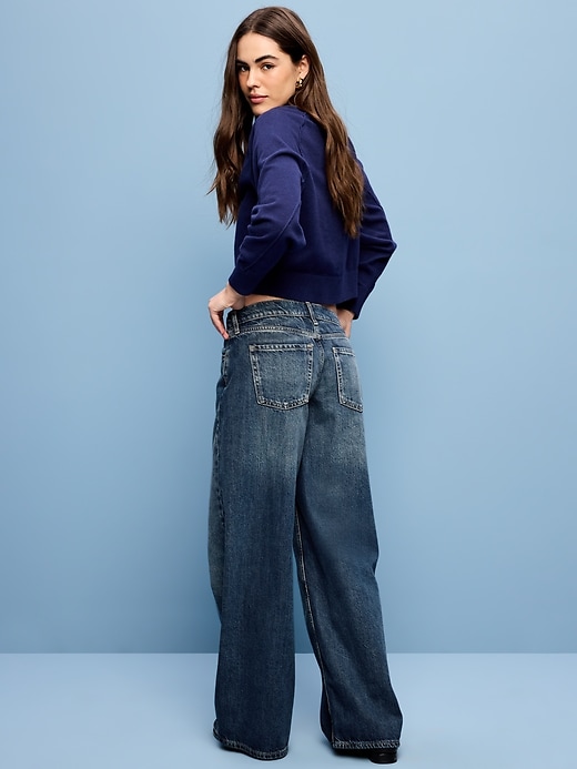 Image number 3 showing, Low-Rise Baggy Wide-Leg Jeans