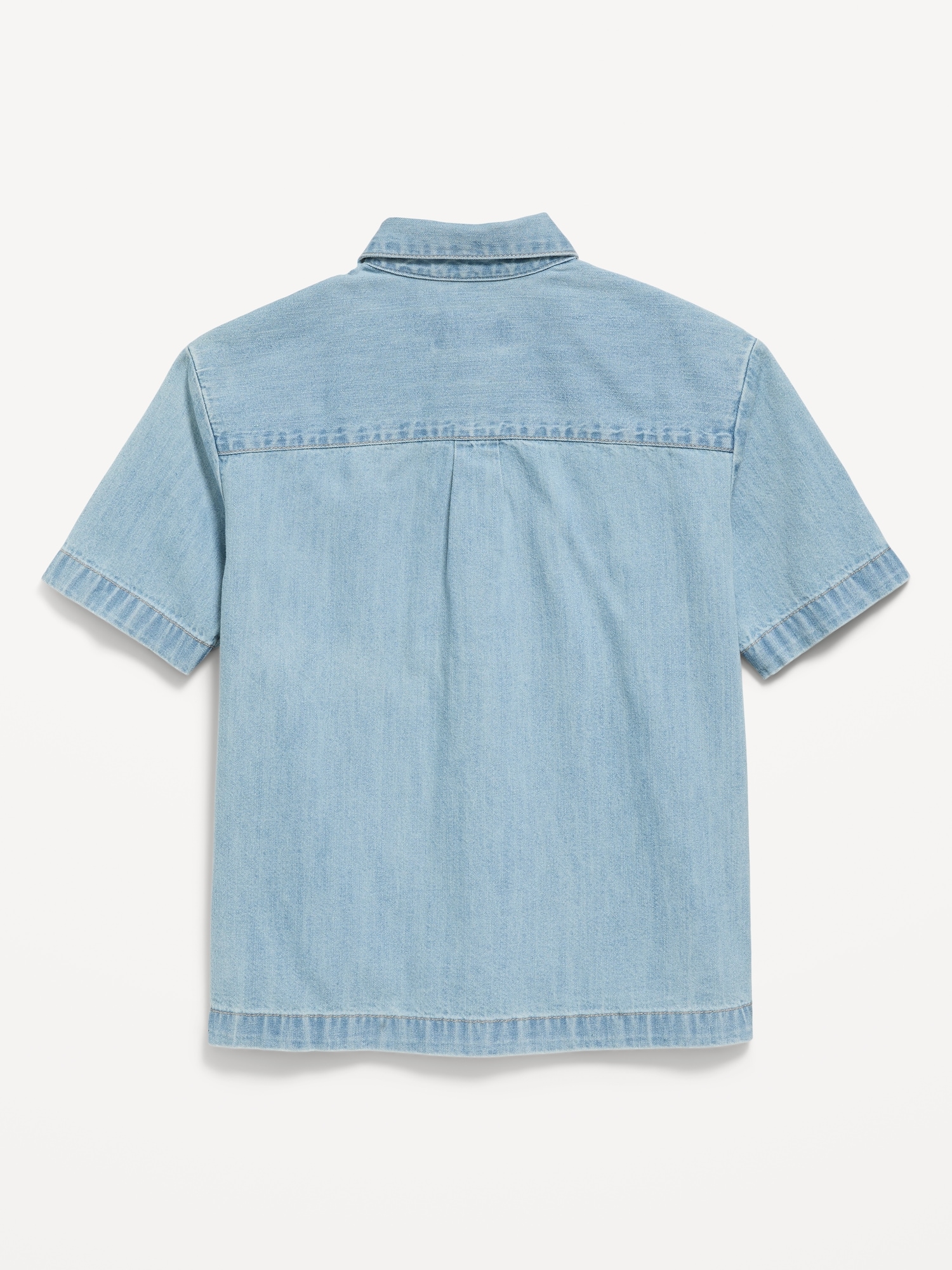 Short-Sleeve Boxy Denim Shirt for Boys