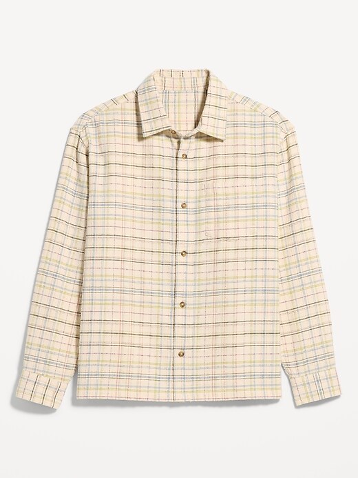 Image number 4 showing, Loose Fit Textured Plaid Pocket Shirt