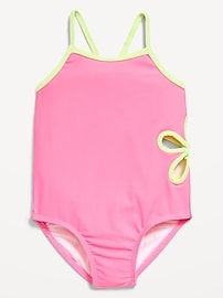 Image number 1 showing, Side Cutout One-Piece Swimsuit for Toddler Girls