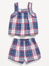 Image number 2 showing, Sleeveless Plaid Top and Shorts Set for Baby