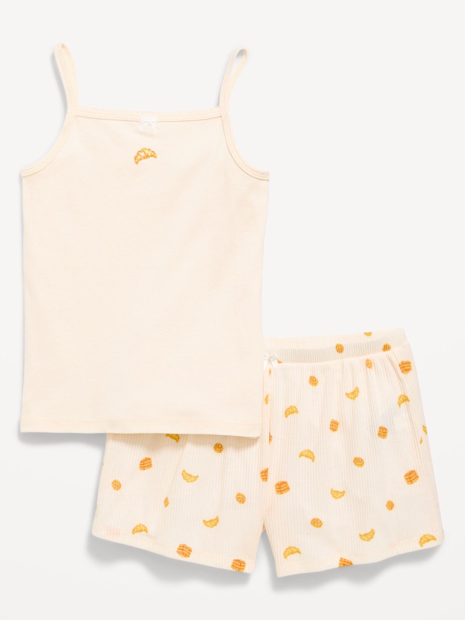 Пижамный комплект для детей, с топом на бретелях, в полоску — Old Navy, цвет: Buttered Pastries — фото 3