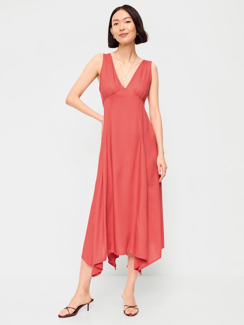 Handkerchief Hem Midi Dress
