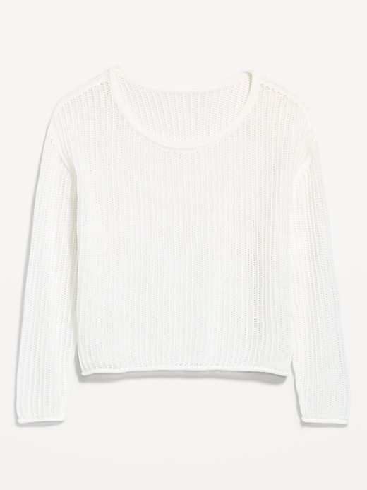 Image number 4 showing, Open-Stitch Cropped Sweater