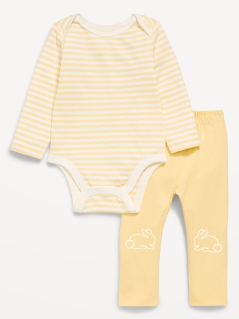 Long-Sleeve Bodysuit and Leggings Set for Baby