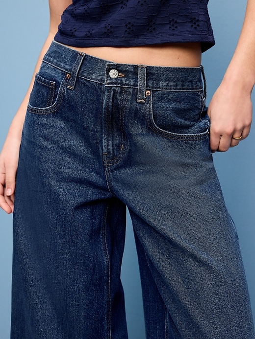 Image number 5 showing, Mid-Rise Baggy Cropped Jeans