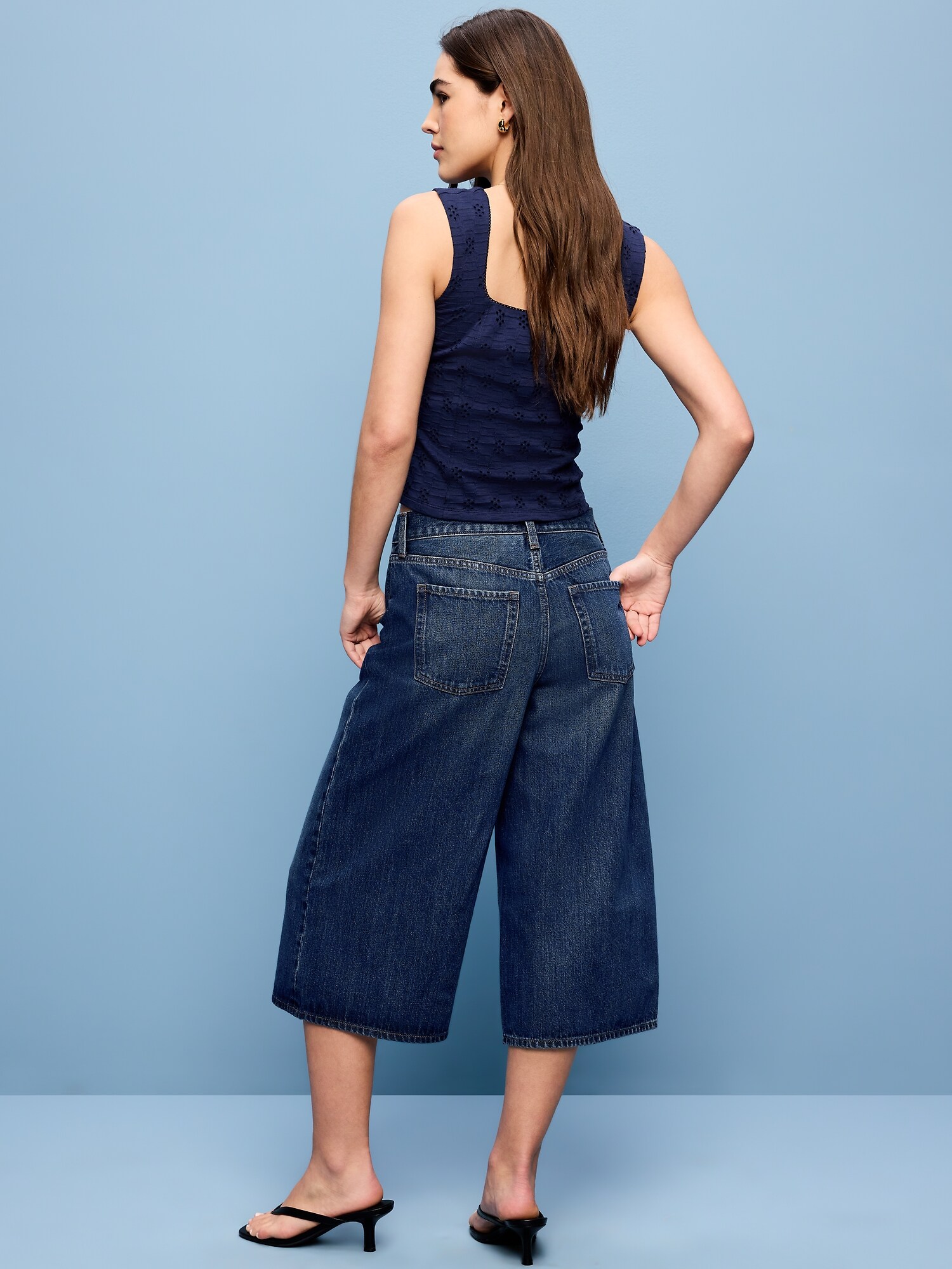 Женские брюки Old Navy Mid-Rise Baggy Culottes, цвет: Alannis — фото 3