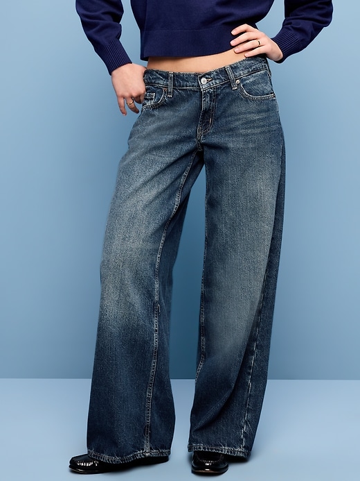Image number 2 showing, Low-Rise Baggy Wide-Leg Jeans