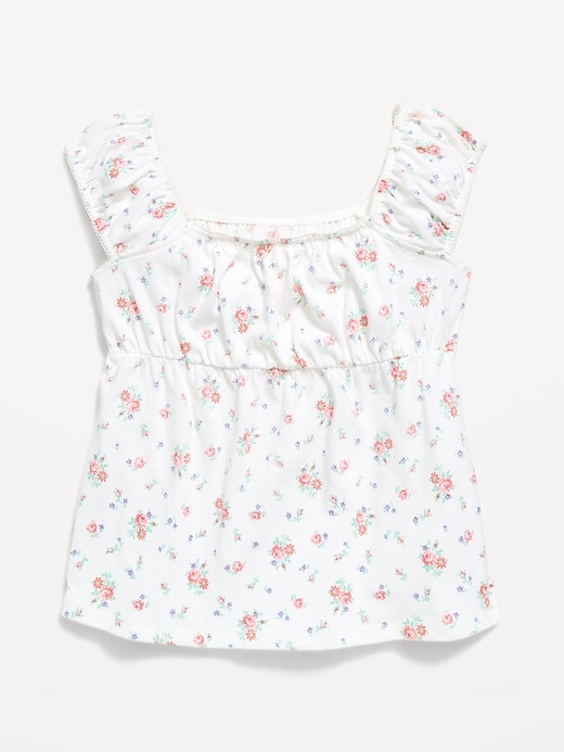 Image number 1 showing, Printed Short-Sleeve Scallop-Trim Top for Girls