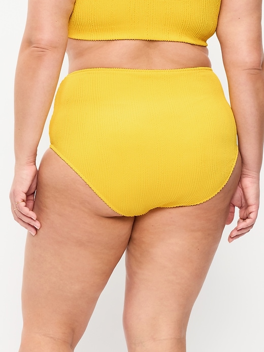 Image number 8 showing, High-Waisted Ribbed Bikini Swim Bottoms