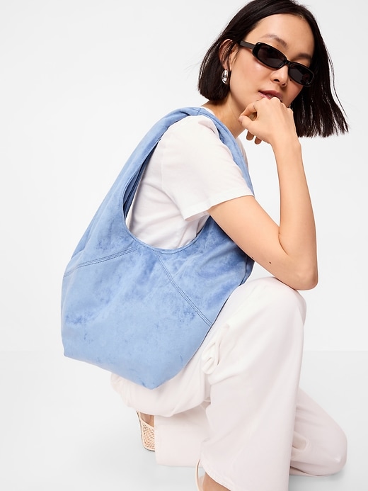 Image number 2 showing, Oversized Suede Hobo Bag