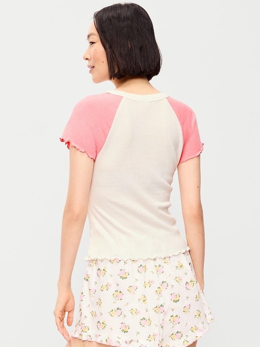 Image number 2 showing, Short-Sleeve Pointelle Sleep Top