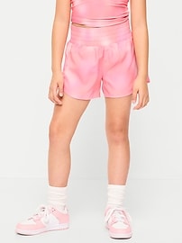 Image number 1 showing, High-Waisted Dolphin-Hem Run Shorts for Girls