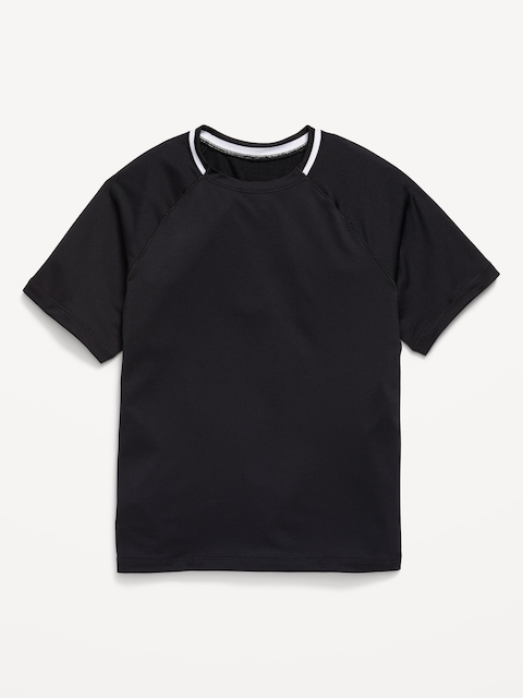 Short-Sleeve Textured Mesh Performance T-Shirt for Boys