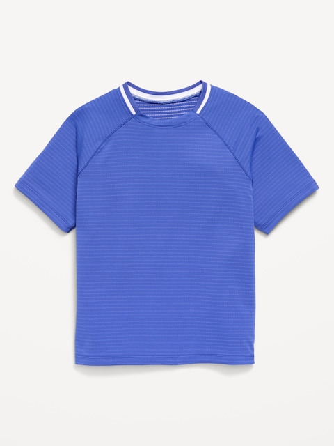 Short-Sleeve Textured Mesh Performance T-Shirt for Boys