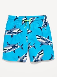 Image number 1 showing, Printed Swim Trunks for Boys