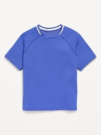 Image number 2 showing, Short-Sleeve Textured Mesh Performance T-Shirt for Boys