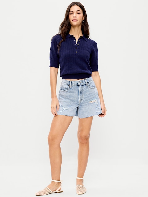 High-Waisted OG Jean Cut-Off Shorts -- 4-inch inseam
