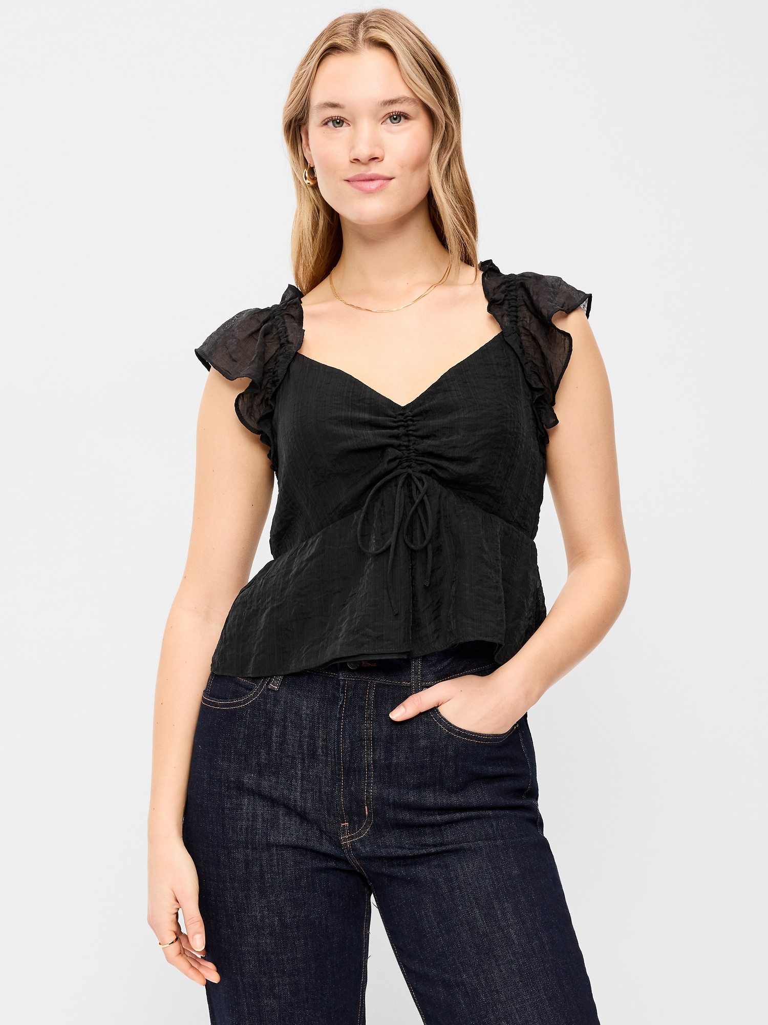 Flutter-Sleeve Fit & Flare Top