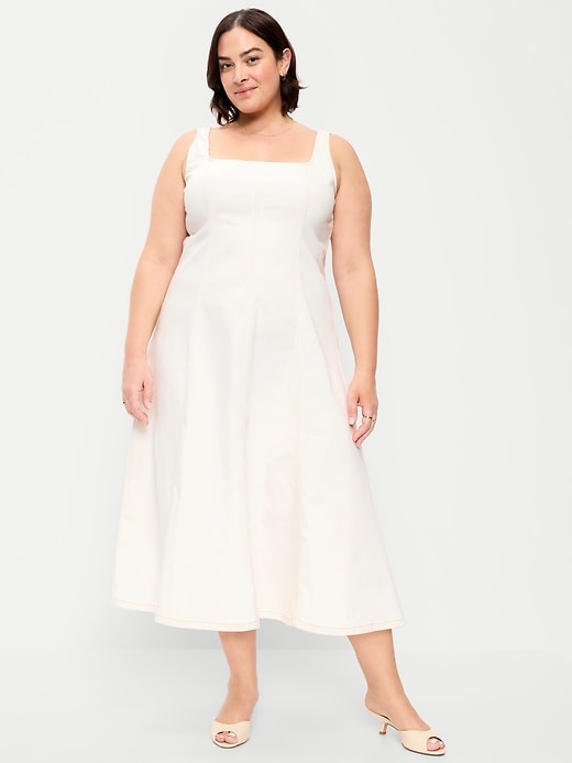 Image number 7 showing, Fit & Flare Sleeveless Denim Midi Dress