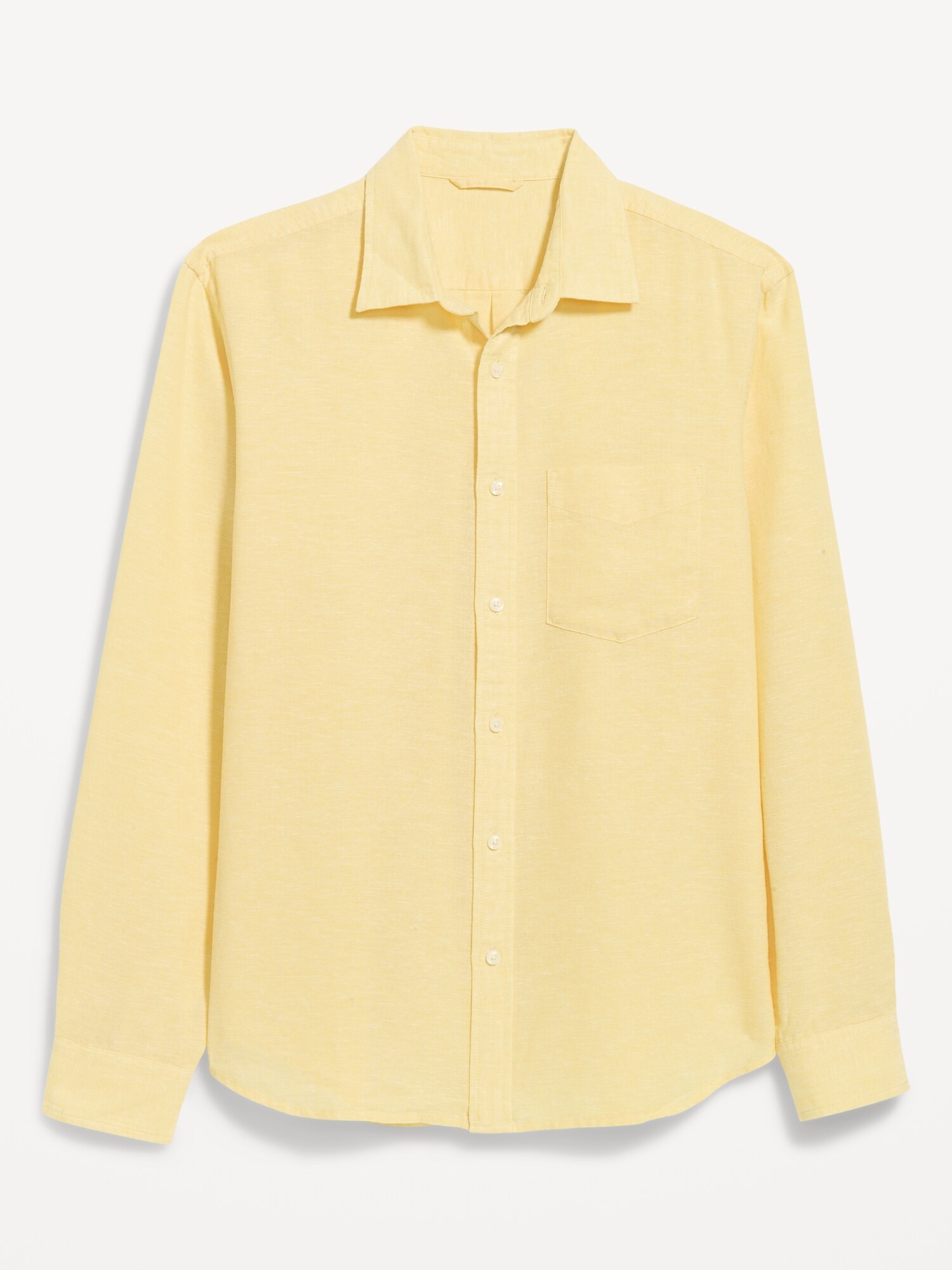 Мужская рубашка Old Navy Classic Fit Linen-Blend, цвет: Jojoba — фото 4