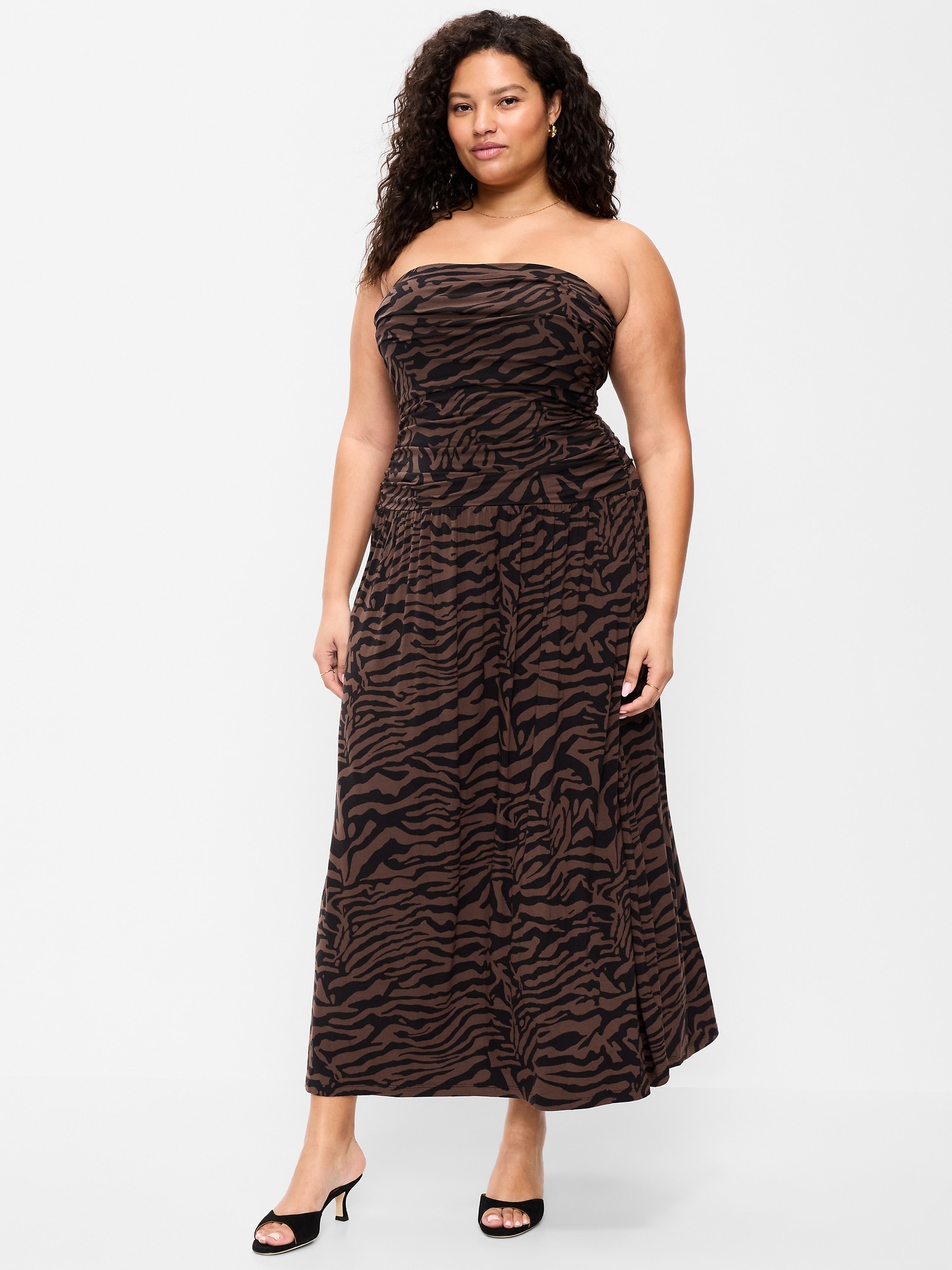 Fit & Flare Drop-Waist Maxi Tube Dress