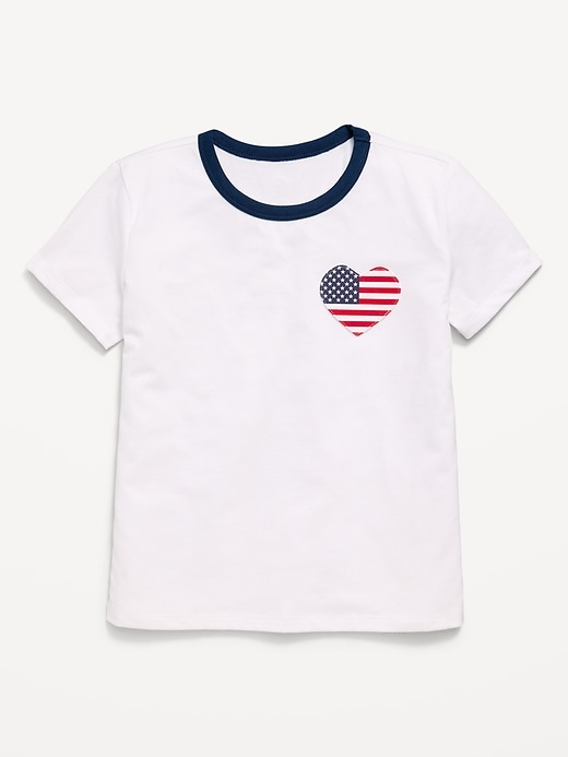 Image number 1 showing, Softest Heart-Pocket T-Shirt for Girls