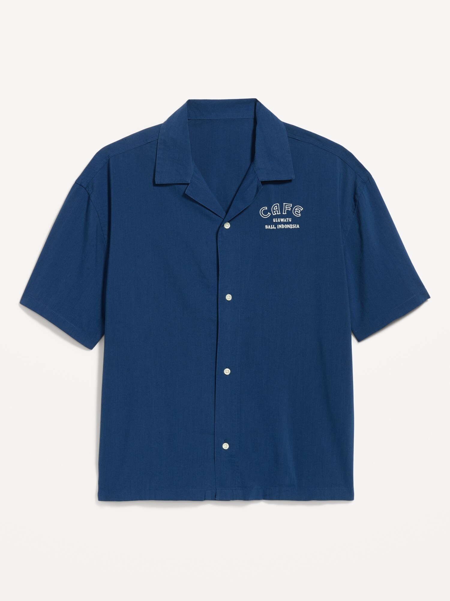 Мужская рубашка Old Navy Short-Sleeve Heavyweight Graphic, цвет: Синий — фото 4