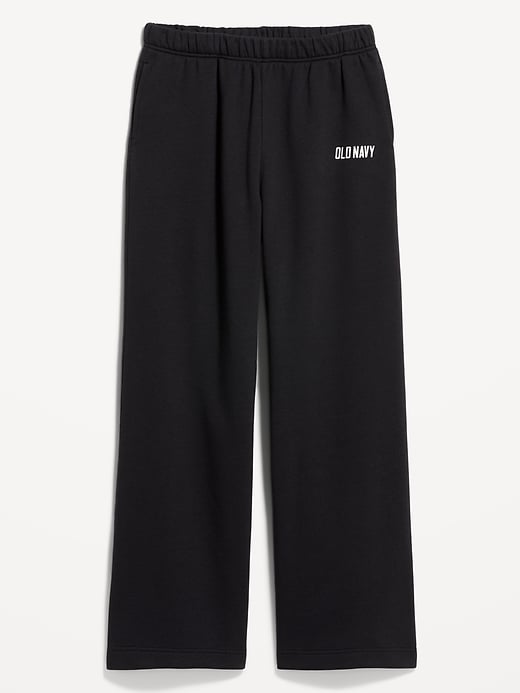 Image number 5 showing, High-Waisted Fleece Wide-Leg Sweatpants