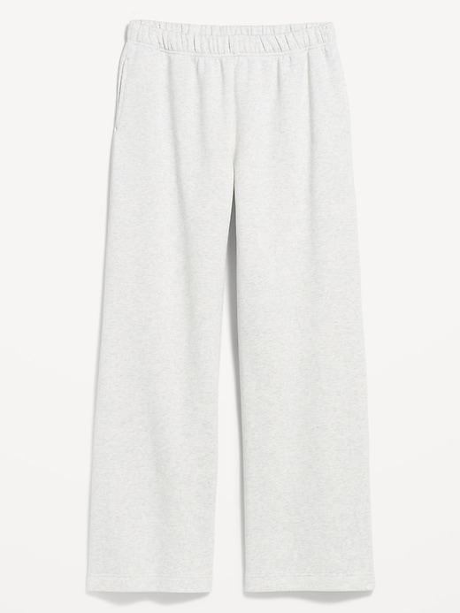 Image number 4 showing, High-Waisted Fleece Wide-Leg Sweatpants