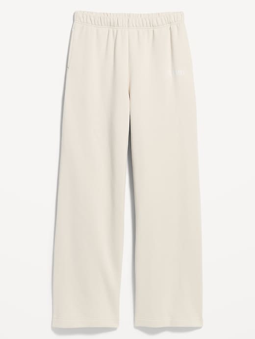 Image number 5 showing, High-Waisted Fleece Wide-Leg Sweatpants