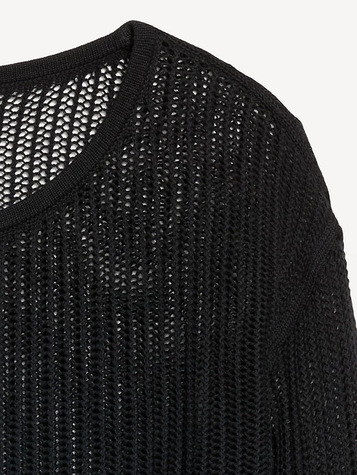 Image number 5 showing, Open-Stitch Cropped Sweater