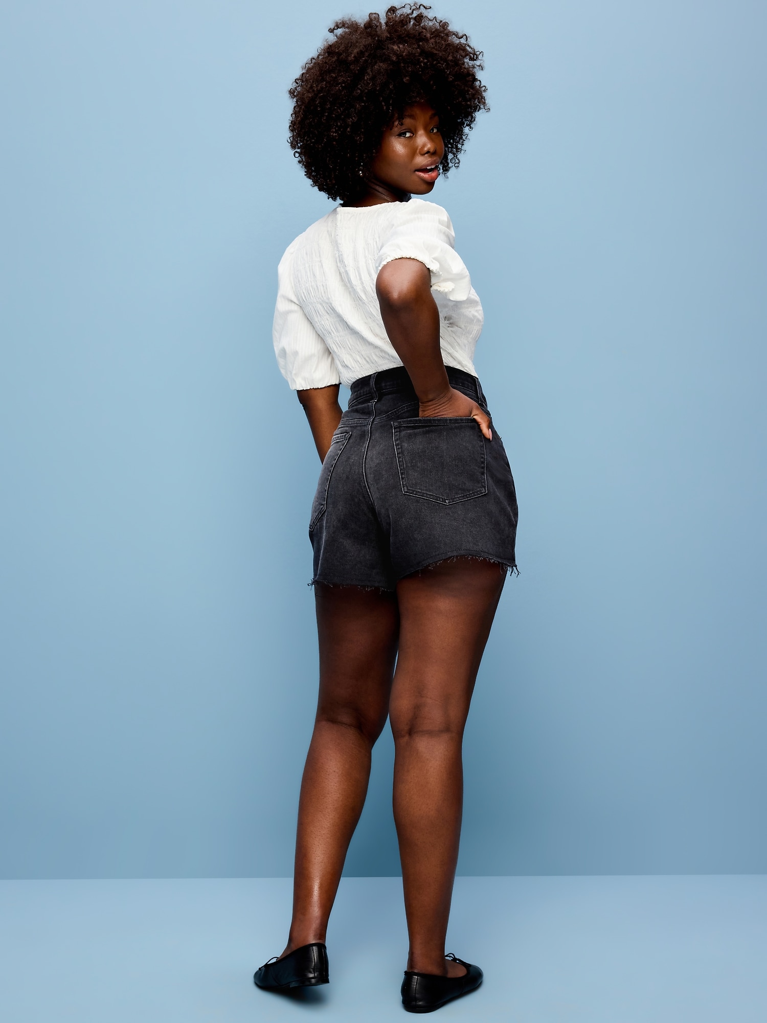 Curvy High-Waisted OG Jean Cut-Off Shorts - 4-inch inseam
