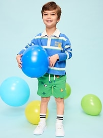 Image number 1 showing, Fleece Graphic Shorts for Toddler Boys