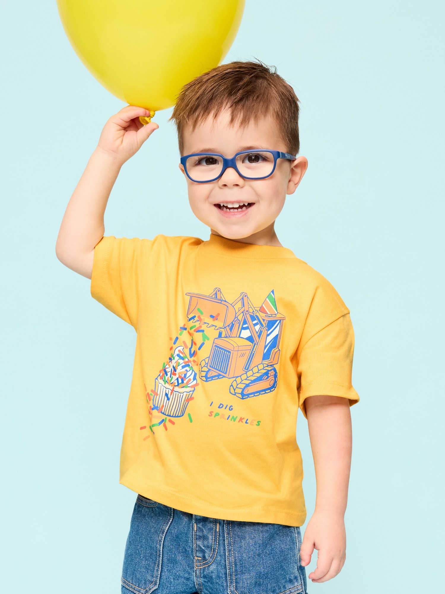 Oversized Short-Sleeve Birthday Graphic T-Shirt for Toddler Boys
