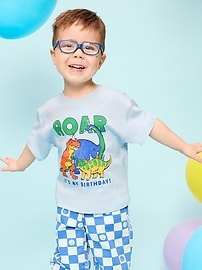Image number 1 showing, Oversized Short-Sleeve Birthday Graphic T-Shirt for Toddler Boys